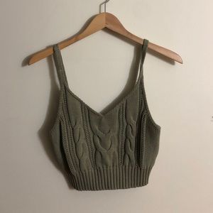 Knit crop tank top